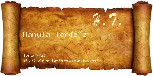 Hanula Teréz névjegykártya